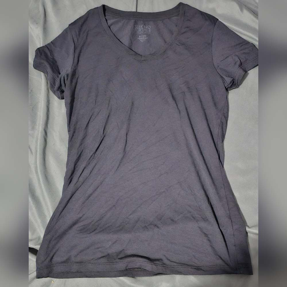 Fruit of the Loom Women's Charcoal V-Neck Tee